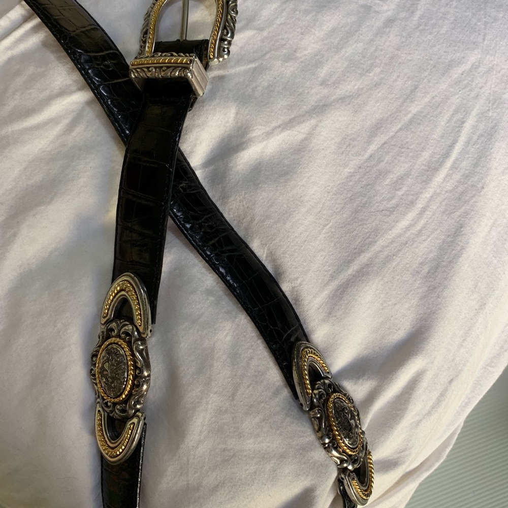 Brighton black belt with gold and silver sz M